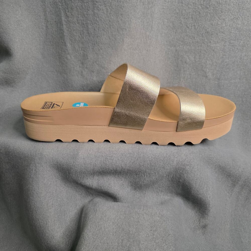 Reef Cushion Vista Hi Sandals Slides Metallic Platform Cruise Vacation Comfort - Picture 6 of 10